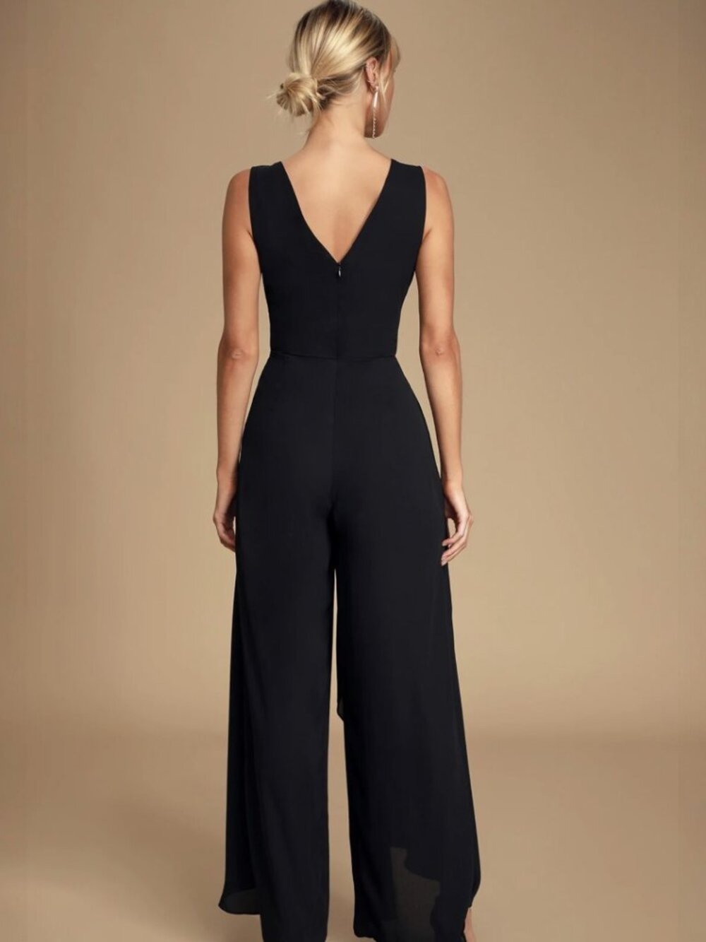 Lulus Noela Black Sleeveless Surplice Jumpsuit NWT - Picture 3 of 7